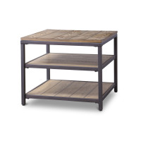 Baxton Studio YLX-0005-AT Caribou Wood and Metal End Table